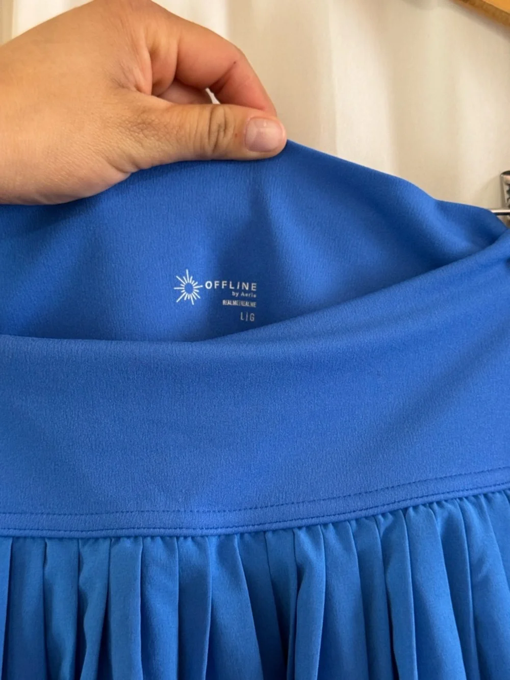 Aerie Offline All Aces Tennis Skort Bright Royal Blue Pleated Skirt Pickleball - Picture 5 of 5